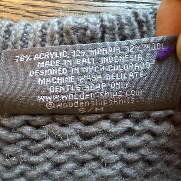 Wooden Ships "SKI" Womens SM/MED Mohair/Wool Blend Colorblock Sweater Pullover - Picture 4 of 15